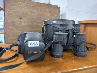PAIR OF BINOCULARS + CAMERA