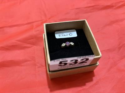 9CT RUBY + DIAMOND RING SIZE M 1.82G