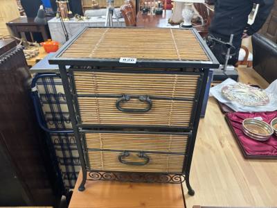 RATTAN BEDSIDE CABINET