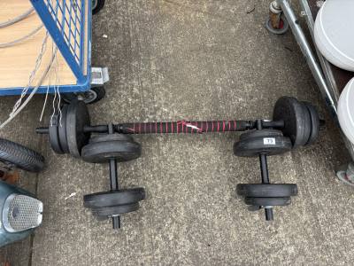 2 DUMBELLS + BARBELLS