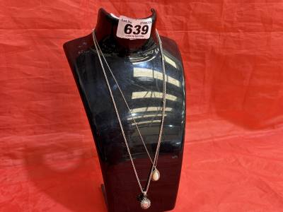 2 X SILVER CHAINS + PENDANTS