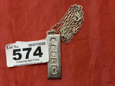 SILVER INGOT + CHAIN (20.8 GRAMS)