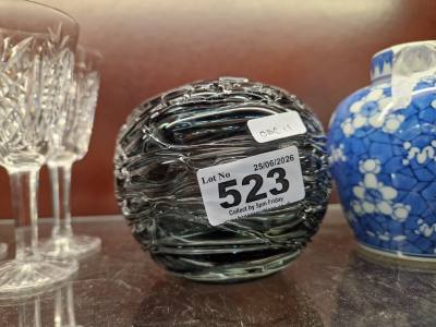 MURANO BLACK ART GLASS VASE