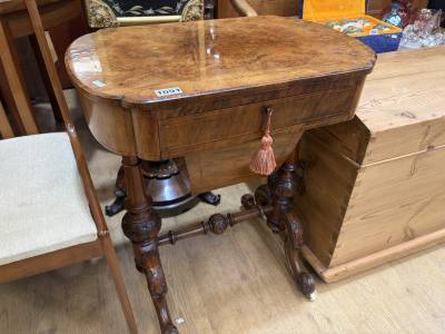 VICTORIAN CARVED SEWING TABLE