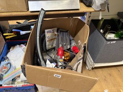 BOX LOT OF DYSON VAC ETC