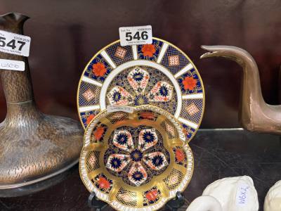 ROYAL CROWN DERBY PLATE + DISH