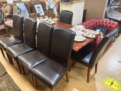 ROSEWOOD TABLE + 6 X CHAIRS