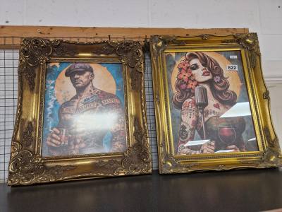 2 X GILT PRINTS