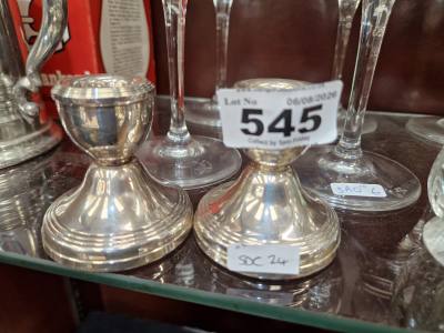 PAIR OF SILVER CANDLESTICKS