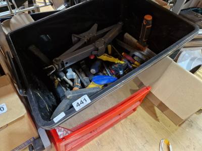 PLUMBING + ELECTRICAL TOOLS / PARTS + BOX OF TOOLS