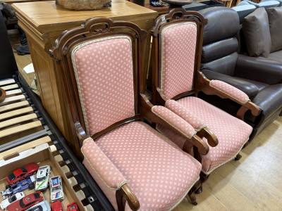 PAIR OF EDWARDIAN FIRESIDE ARMCHAIRS