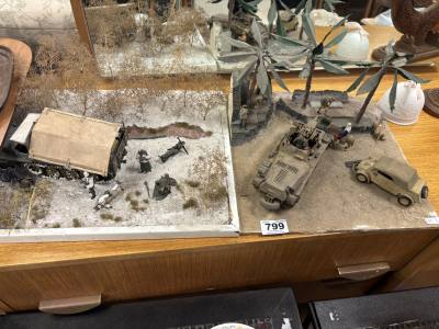 2 ARMY DIORAMA MODELS