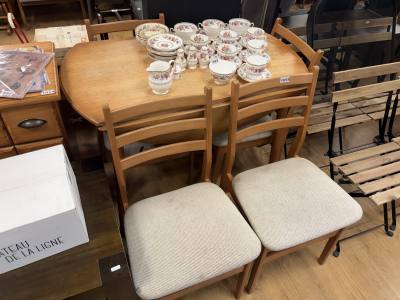 DROP LEAF TABLE + 4 X CHAIRS