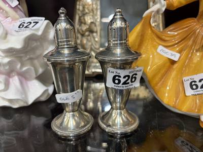 2 X RAIMOND SILVER SALT + PEPPER SHAKERS