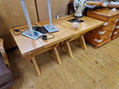 PAIR OF OAK SIDE TABLES