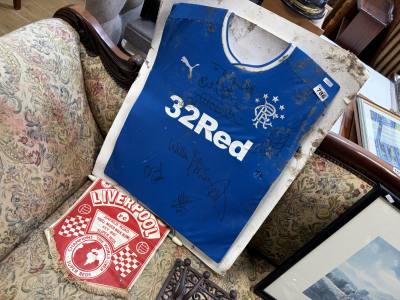 SIGNED RANGERS JERSEY (SMALL TEAR)