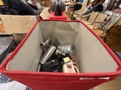 BOX OF BAR ACCESSORIES