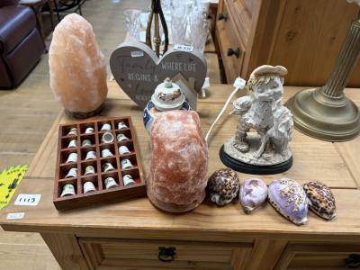 2 X SALT LAMPS + TABLE LOT