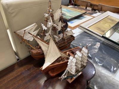 3 X MODEL SHIPS