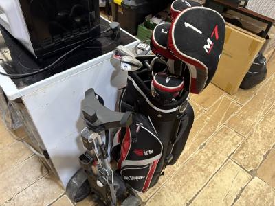 GOLF BAG + CLUBS + TROLLEY