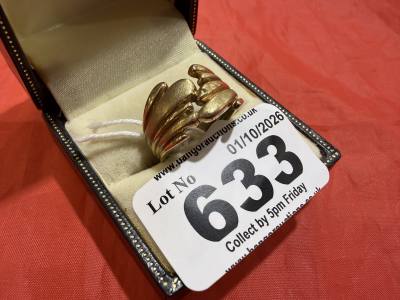 9CT GOLD RING (5 GRAMS) (SIZE C)