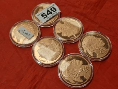 6 X 999 COPPER COINS
