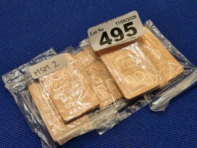 5 X 1 0z 999 COPPER INGOTS