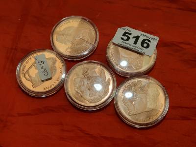 5 X 999 COPPER COINS