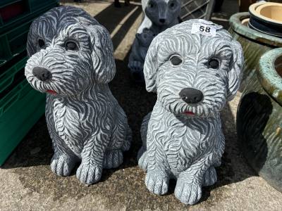 PAIR OF DOG ORNAMENTS
