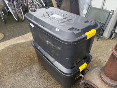 2 X PLASTIC STORAGE BOXES 