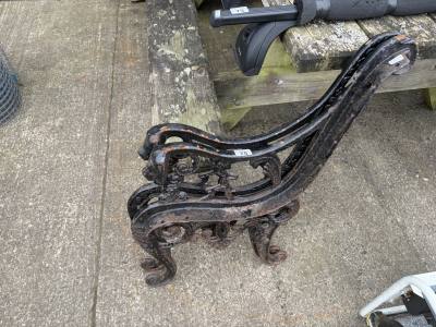 PAIR OF CAST SEAT ENDS