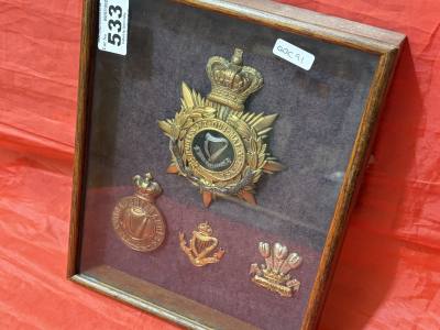 CONNAUGHT RANGERS BADGES IN PLAQUE