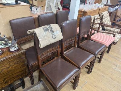 6 X OAK DINING CHAIRS