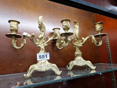 PAIR OF BRASS CANDLE STICKS