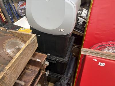3 X PLASTIC BOXES + BIN