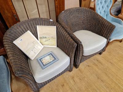 PAIR OF WICKER CHAIRS
