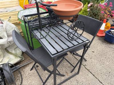 GARDEN TABLE + 2 X CHAIRS