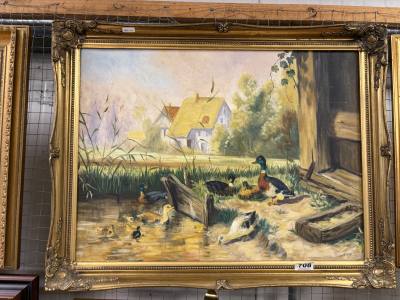 LORRAINE KIDD OIL ON CANVAS "DUCK POND"