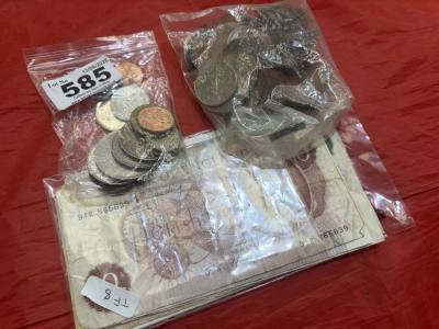 LOT OF NOTES + COINS