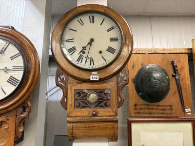 VICTORIAN INLAID DROP DIAL CLOCK 