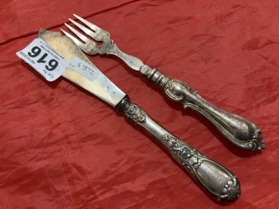 SILVER KNIFE + SILVER PLATE FORK