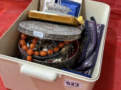 BOX OF DRESS JEWELLERY