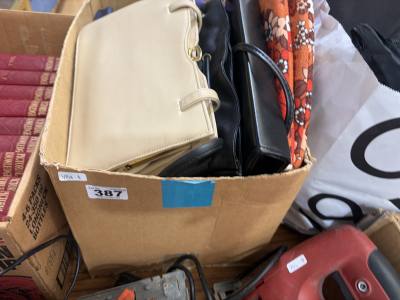 BOX OF HANDBAGS
