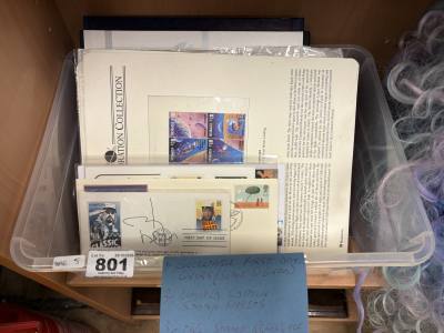 BOX OF 1ST DAY COVERS + STAMPS