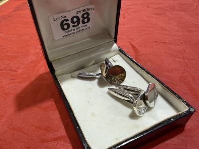 SILVER + GOLD ON SILVER CUFFLINKS