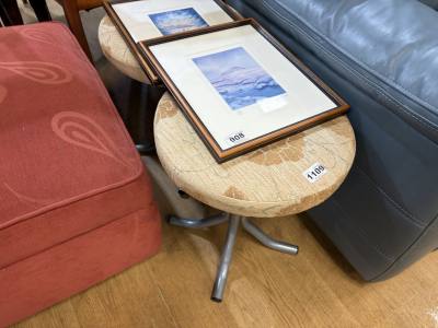 2 X FABRIC STOOLS