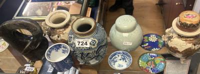 CHINESE TABLE LOT + CLOISONNE