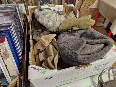 BOX OF ARMY POUCHES  ETC