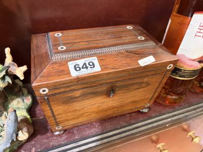 MOTHER OF PEARL ROSEWOOD TEA CADDY