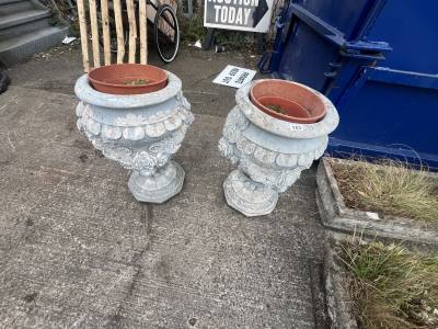 2 X STONE URNS